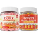 Bez vitaminu D3 K2 gumy s vápníkem, magnesium Citrát, vitamin C + Berberine dodatek gumy, s lipozomální berberine & Berberine HCI, vápník, hořčík