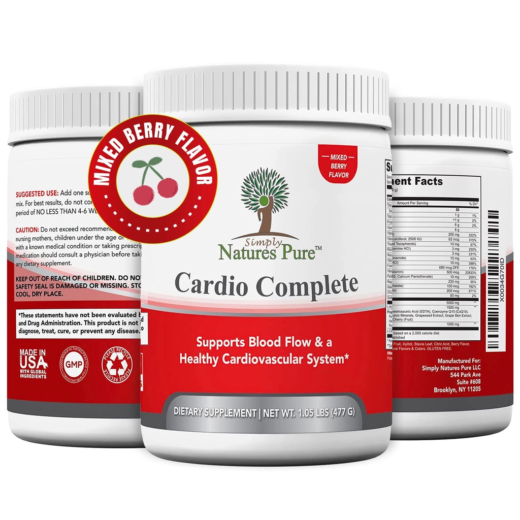 Jednoduše Natures Pure Cardio Kompletní s 5000 L- arginin, 1,000mg L- Citrulin, a Hawthorn Berry - Heart Health & Kardiovaskulární podpora Supplementary a 3-in-1 Oxide Booster