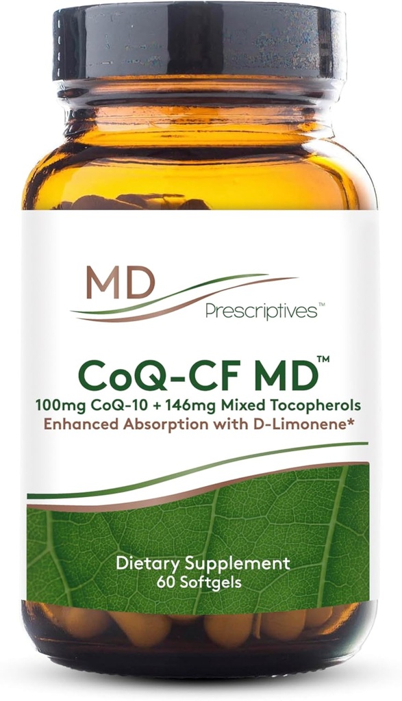 MD Prescriptives CoQ- CF MD - Koenzym Q10 Dietní dodatek s vitaminem E - CoQ10 100mg Optimální absorpční vzorec - 1 kapsle Daily - 60 Softgels