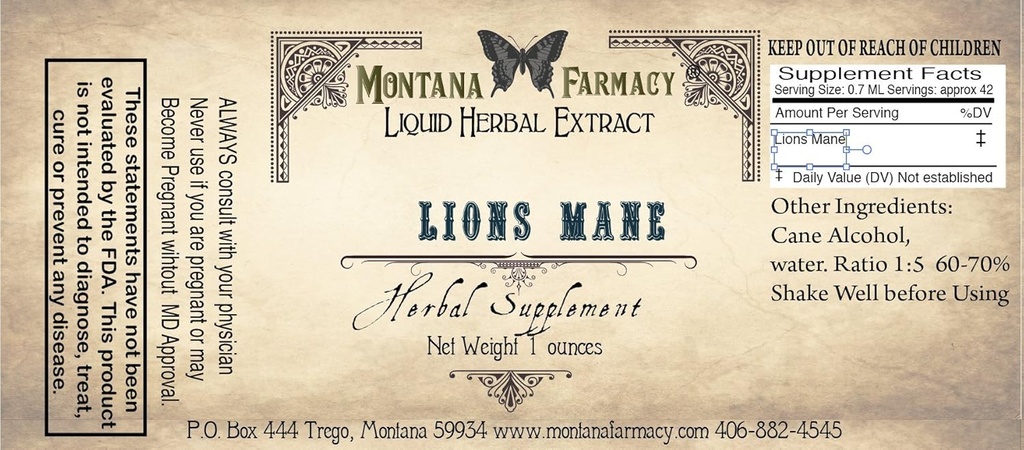Lions Mane Natural Extract tinktura (Hericium Erinaceus)