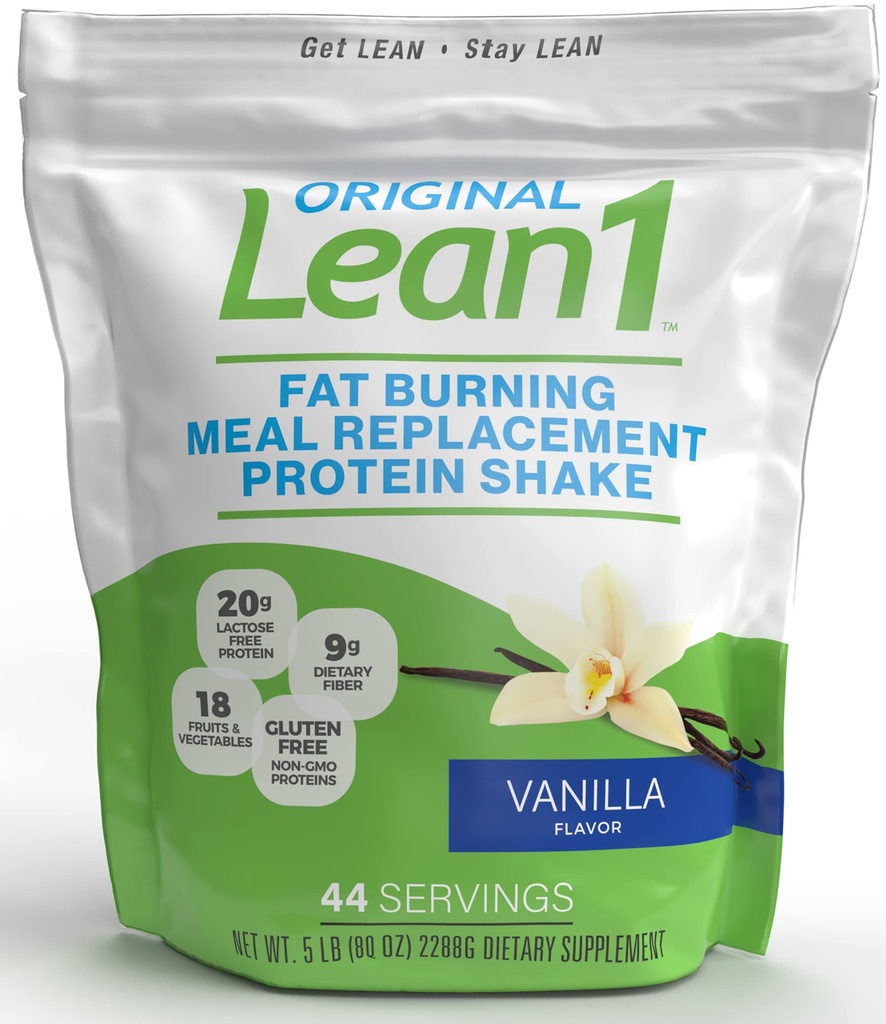 Lean1 Vanila, Krmiva Náhradní protein Shake, 44 Servings in a 5lb Bag