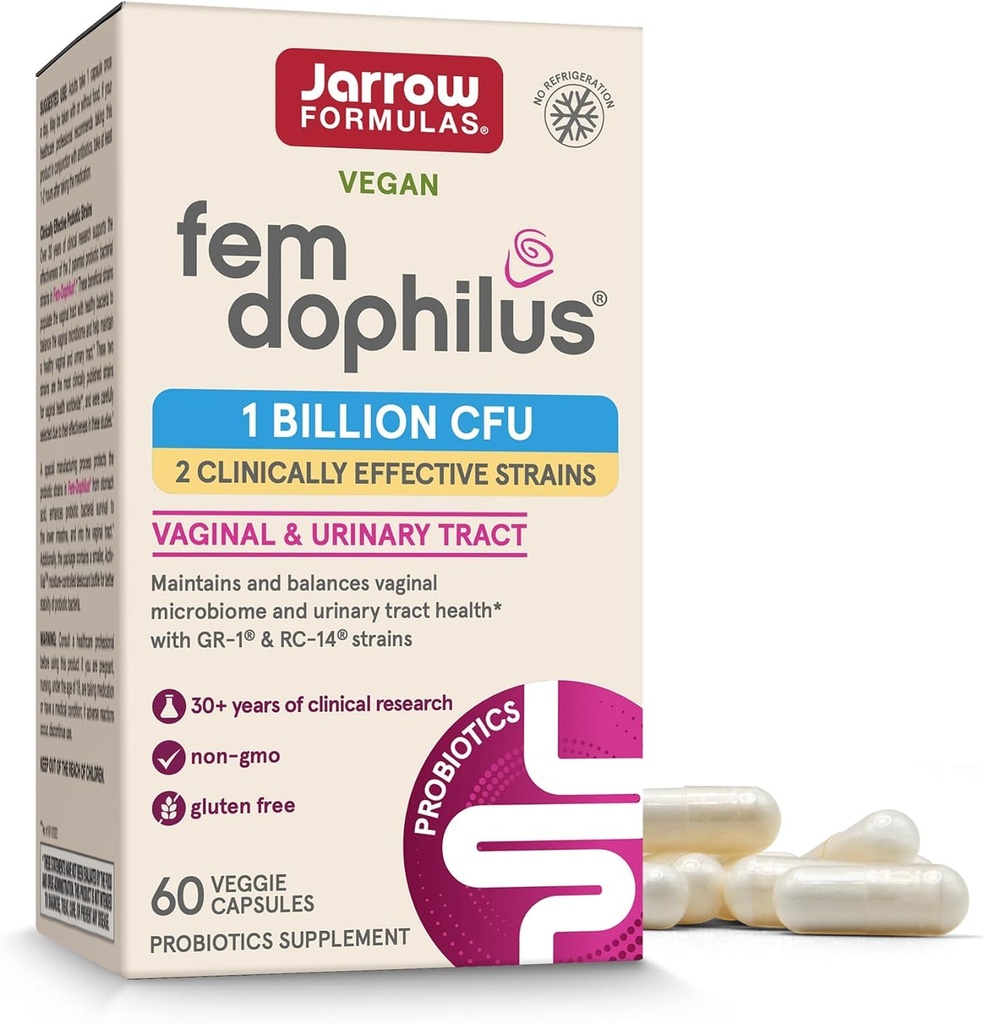 Jarrow Difficias Fem- Dophilus - 1 miliarda organizací Per Serving - 60 Veggie Kapsle - Ženské probiotika - Močové Trakt Zdraví - Až 60 Služeb