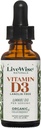 LiveWise Naturals Organic Vitamin D3 Tekuté kapky, Vegan, Non- GMO, Plant- based, 200 IU na kapku, podporuje imunitní, kostní a moodové zdraví, Easy- to- Absorb, v MCT Oil 1000 IU