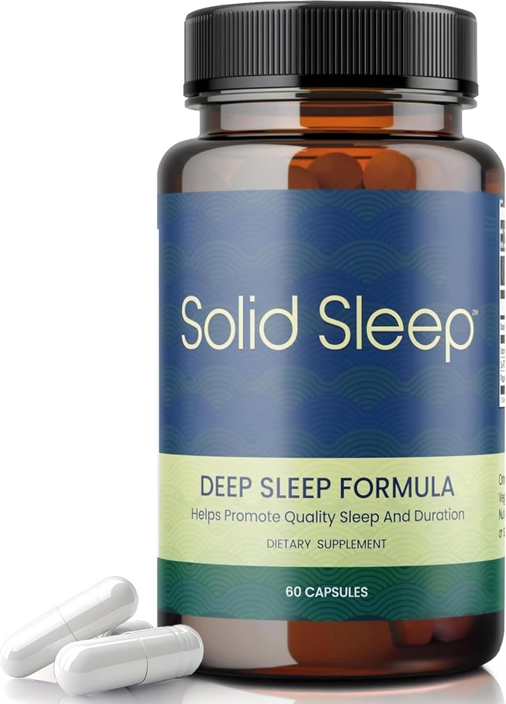 Deep Sleep Formule, Přírodní spánková pomoc bez melatoninu, Magnesium Bisglycinát, L. Theanin, Inositol, Prášky na spaní pro dospělé, 60 Veganských kapslí