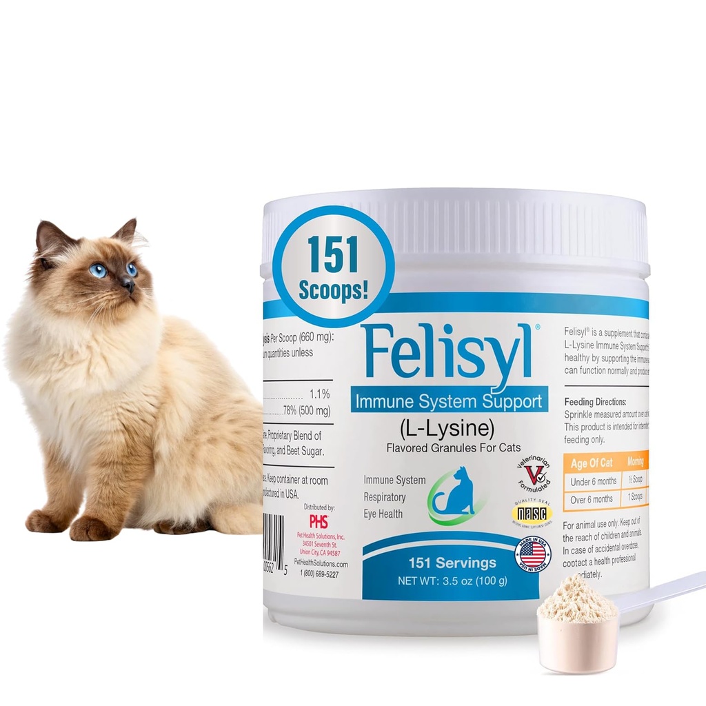 Podpora imunitního systému Felisylu (L- Lysin) Granule pro kočky 3.5oz (100g)