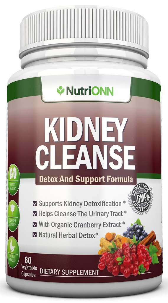 KIDNEY CLEANSE - Detox a podpora močového traktu, močového měchýře a ledvin - Všechny přírodní bylinné doplňky Formule s organickou brusinkou, Astragalus, Kurkuma, Goldenrod, Gravel Root, Juniper a další