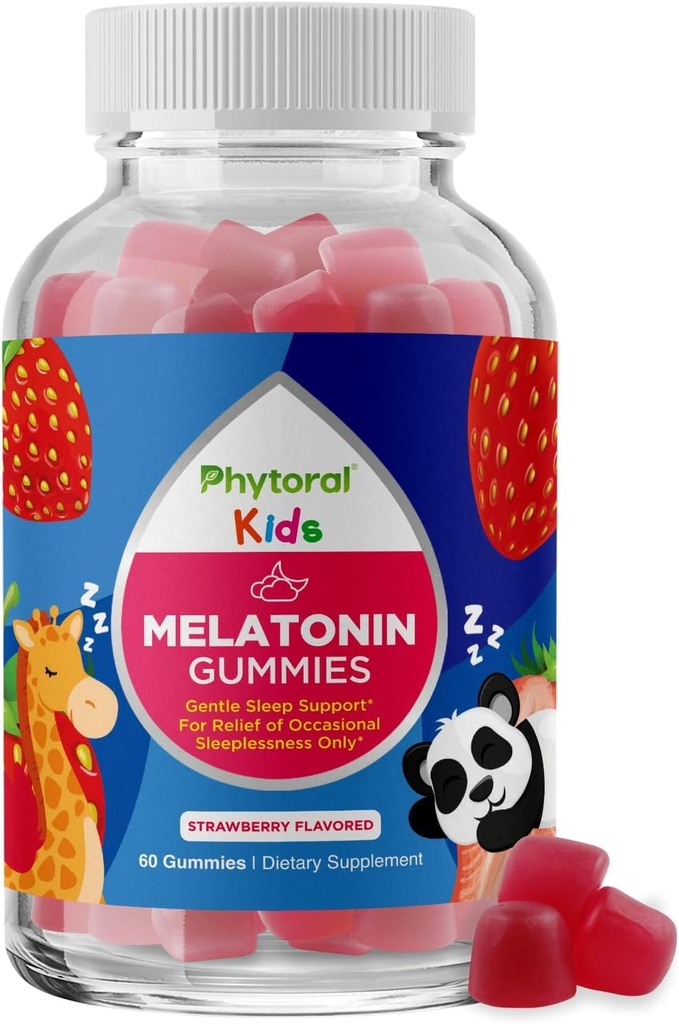 Fyzikální děti Melatonin 1mg Gumové vitamíny - Čisté melatoninové gumy pro děti a nálady podpora - Dětské vitamíny Gummy pro hluboké spánkové doplňky Gummies 1mg