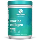 Zammex Marine Collagen Peptides Powder unochucený, Wild- Catched Fish Collagen Powder, podporuje zdravou pleť, vlasy, spojky, typ 1 a 3 Collagen dodatek pro ženy - snadno míchat. (32 Služebníci)