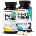 ColonBroom Day & Night Burner doplňky, Prášky pro ženy / Muži s Inulin, L- karnitin, Coenzym Q 10, Grain of Paradise a další, Colon Broom 60 Vegan Kapsle per Container