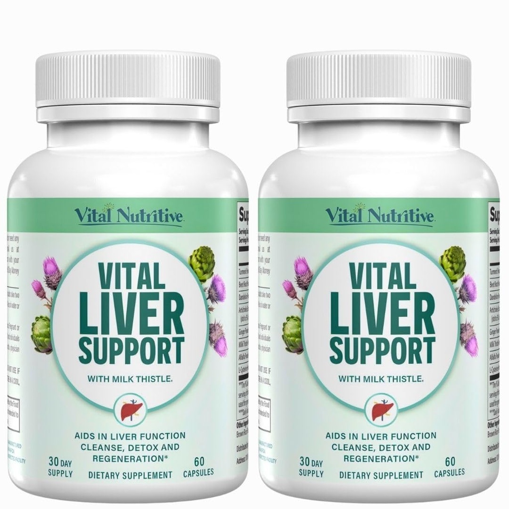 Vitální podpora jater - Premium Játra čištění Detox & opravy Formule s mlékem bodláčí podporuje zdraví jater a Detox čištění