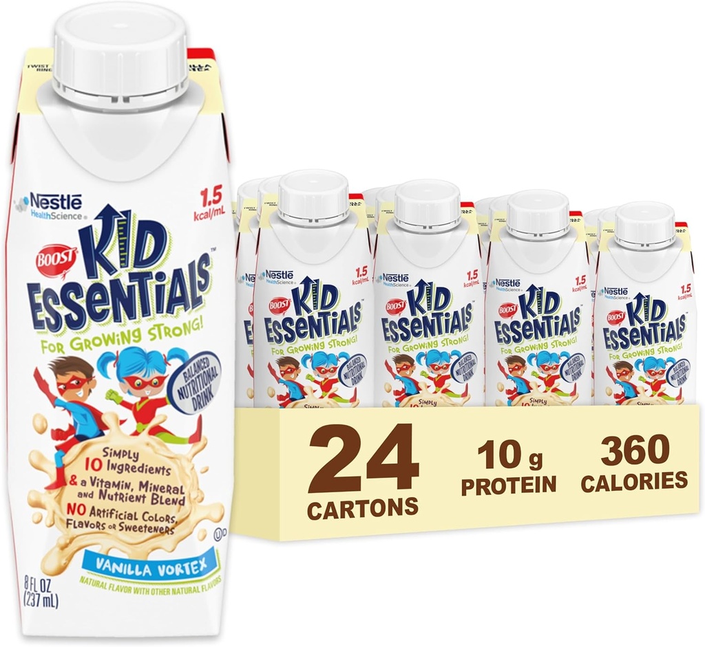 BOOST KID ESSENTIALS 1.5 Vyvážený nutriční nápoj pro děti, Vanilla Vortex, 24 Počet