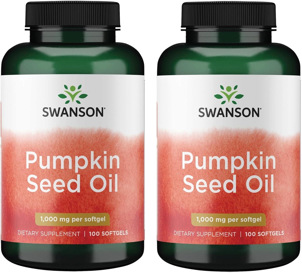 Swanson Pumpkin Seed Oil - High Bioavailable EFA - (100 Softgelových tobolek, 1000mg každé) 2 balení
