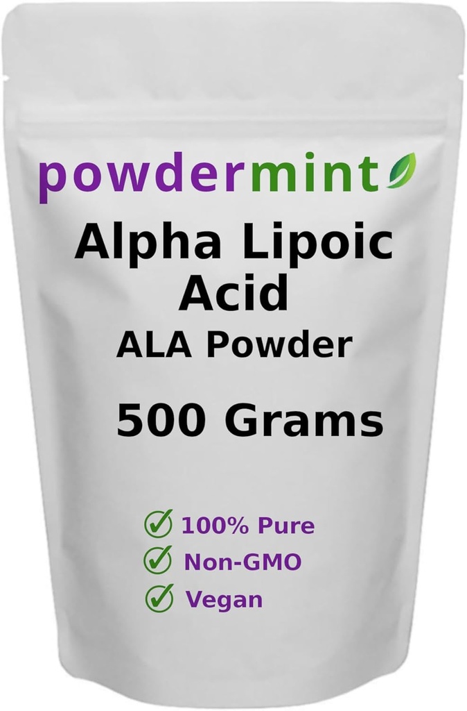 Alpha kyselina lipoová prášek (RS- ALA, čistý ALA) (vícečetné velikosti) Antioxidant (ALA prášek) Scoop Zahrnuto