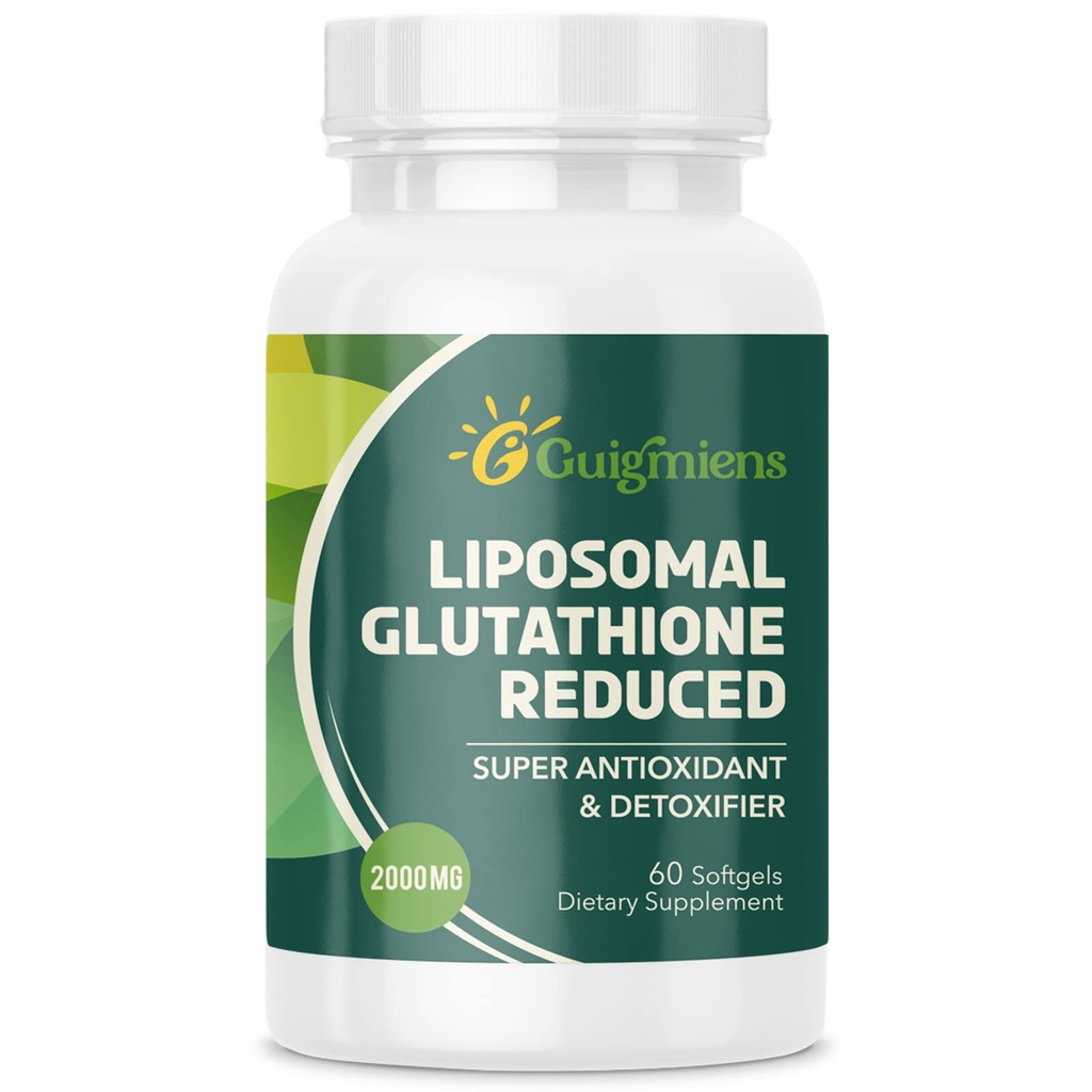 Lipozomální Glutathione 2000 MG, Superior Absorpce, Glutathione dodatek s kyselinou hyaluronovou + kolagen Peptid + Resveratrol, Výkonný antioxidant, Zdravotní stárnutí, 60 Počet