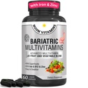 Bariatrický multivitamin se železem pro ženy a muže - All- in- One 42 Superfood Blend for Energy & Immunication Support - Post- Chirurgie Recovery, Easy- to- Swallow, Halal, Made in USA (60 kapalné kapsle)