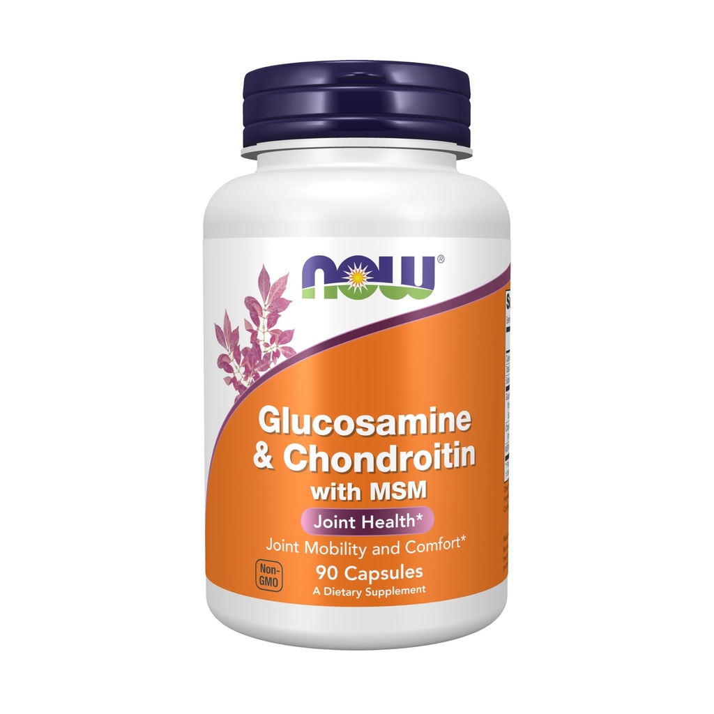 Nyní Potraviny Doplňky, Glucosamine & Chondroitin s MSM, Společné zdraví, mobilita a komfort *, 90 Veg Kapsle