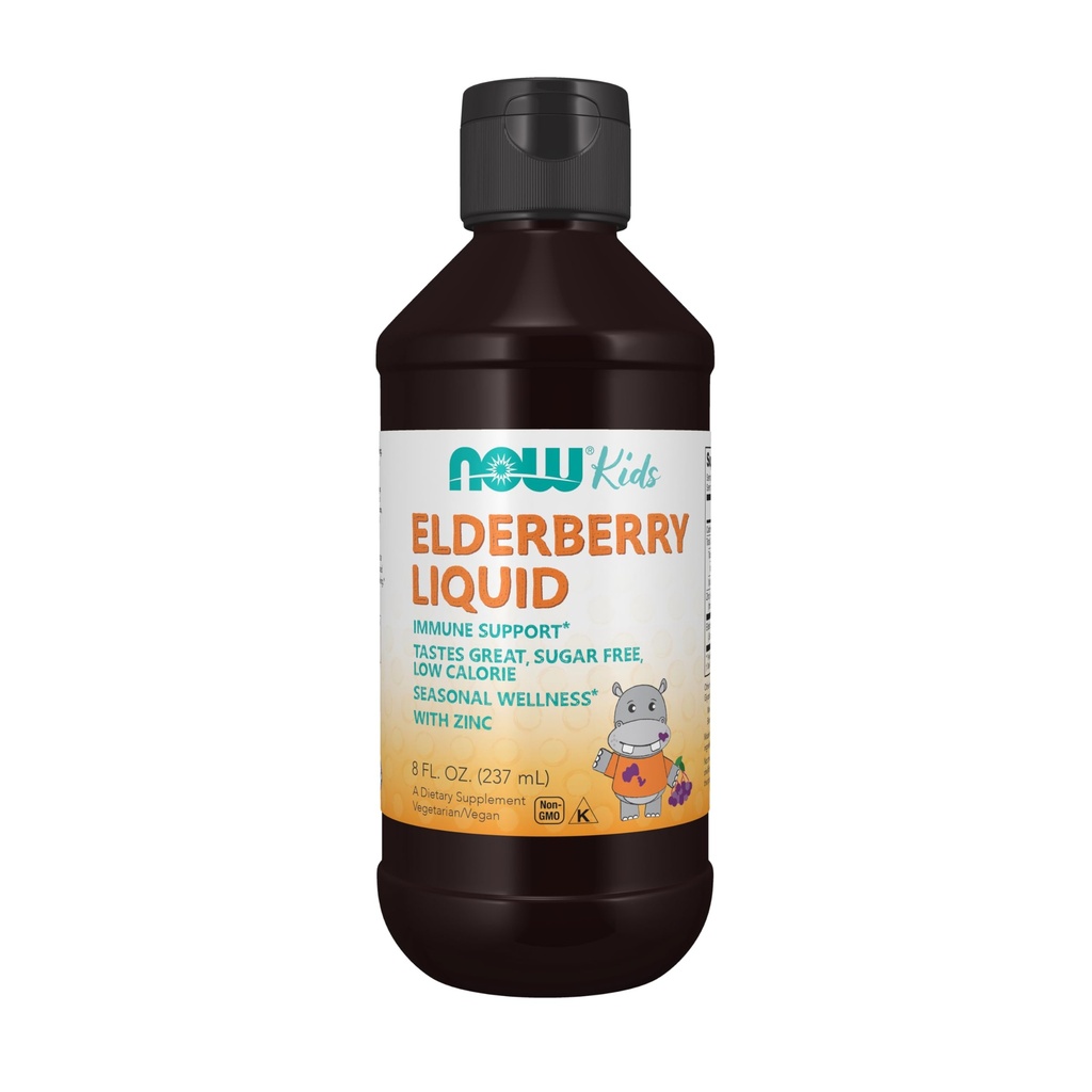 Nyní doplňky, tekuté bezinky pro děti se zinkem a Astragalus, imunitní podpora *, 8-Ounce, balení se může lišit