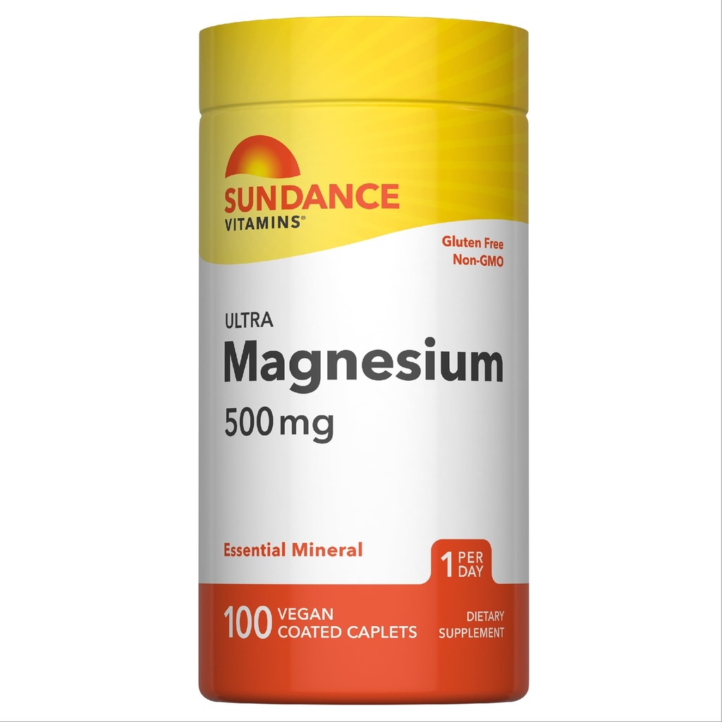 Sundance Magnesium dodatek 124; 500mg CLAS124; Oxide CLAS124; 100 Coated Caplet CLAS124; Vegetarian, Non- GMO a gluten zdarma