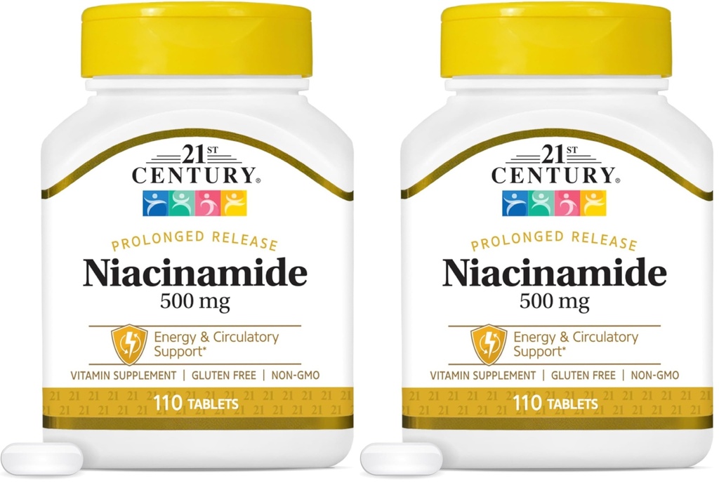 21. Století Niacinamid 500 mg tablety s prodlouženým uvolňováním, 110- počet (balení po 2)