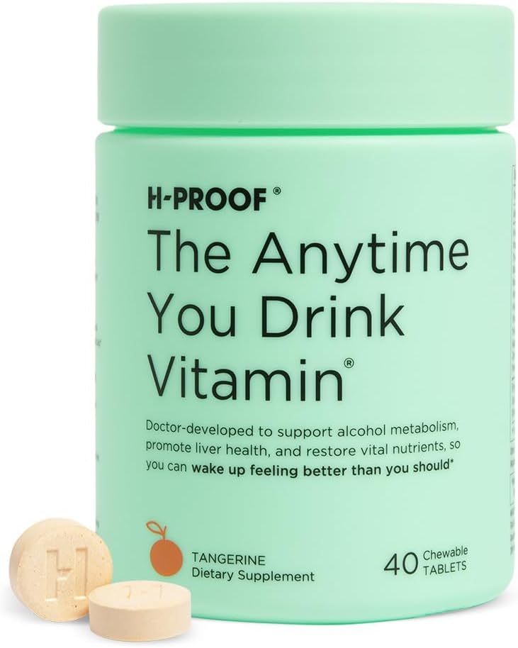 H-PROOF Kdykoliv budete pít vitamin, zdraví jater a imunita podpora s elektrolyty, mléko Thistle, a vitaminy B & C - 40 Žvýkací tablety (20 Služeb), Vegan, Tangerine