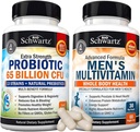 Advanced Daily Men 's Multivitamin s vitaminem C A B D3 E a zinkem (1 měsíční dodávka) Plus 65 miliard CFU Daily Probiotic Supplement (1 měsíční dodávka)