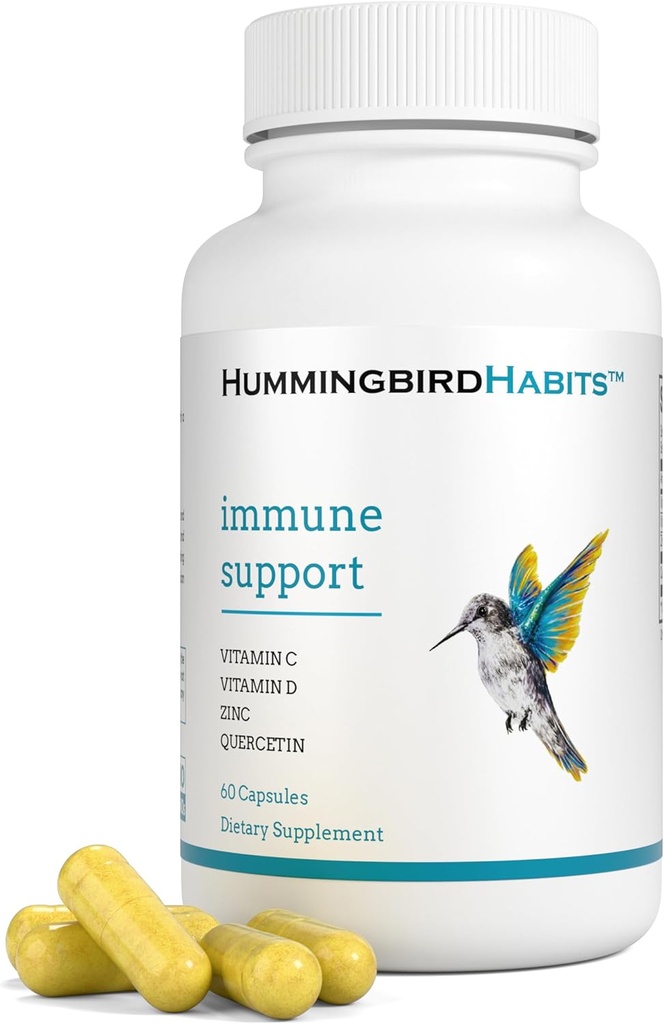 Imunitní podpora, zink Quercetin vitamin C a D Imunitní komplex, Dihydrát Quercitin doplňky 500 se zinkem vitamin C D3 pro podporu imunity, Vegan dodatek (60 Kapsle)