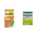Senokot Extra Síla Přírodní Zeleninové Laxativní pro Gentle Overnight Relief Occasional Zácpa, 36 Count & Dulcolax Stimulant Laxative Tablety (100 Počet) Gentle Overnight Constimation Relief