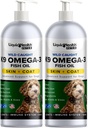 Liquid Health Domácí zvířata K9 Omega 3 Rybí olej pro psy - Liquid Omega 3 Doplněk pro zvířata s EPA + DPA + DHA - Snižte svědění a prolévání, Podpůrné spoje, Imunita, Brain, Heart Health - USA Made (2 Pack)