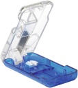 EZY DOSE Pill Cutter a Splitter s Built- in Pill Dispenser, Easy- Cut nerezové ocelové čepele pro tablety, Vitamíny, Medikace, Přenosný, Travel- Size Pill Cutter pro seniory, Domácí zvířata & Denní použití, modrá
