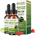 2 Pack Berberine dodatek kapalné kapky pro imunitní systém a trávicí systém podporuje -Premium Berberine HCL 1500mg s čistou Ceylon Skořice -4 Fl Oz