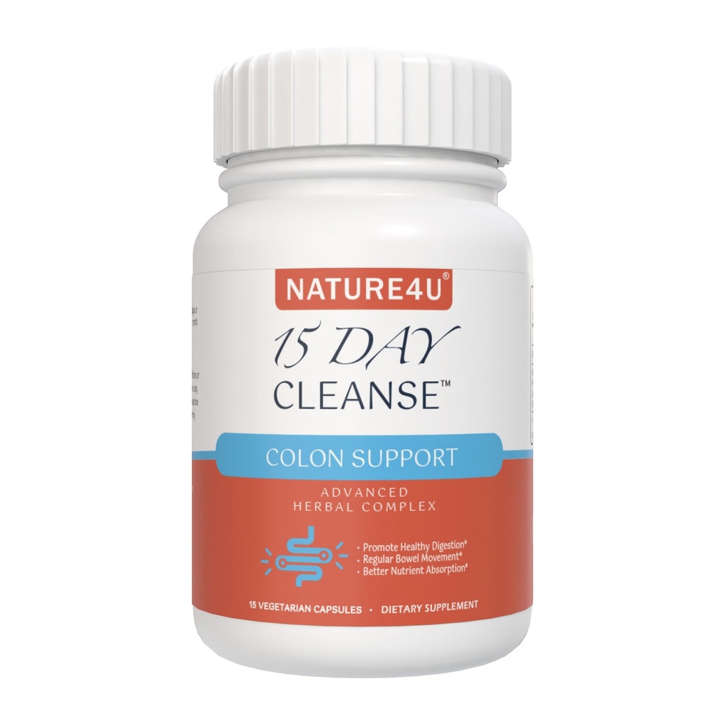 15 Day Cleanse Gut Support, Advanced Gentle Daily Colon Gut Cleanse Detox pro ženy a muže s Senna, Cascara Sagrada, Psylium Husk a Probiotic, 15 Kapsle