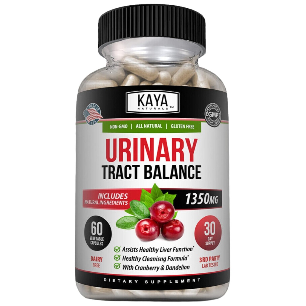 Kaya Naturals - D-Mannose - Močový Trakt UT Cleanse & močový měchýř zdraví - Vyrobeno s brusinkou, Hibiscus & Pampelion Root - D Mannose Kapsle Brusinkový dodatek - 60 Veggie Kapsle