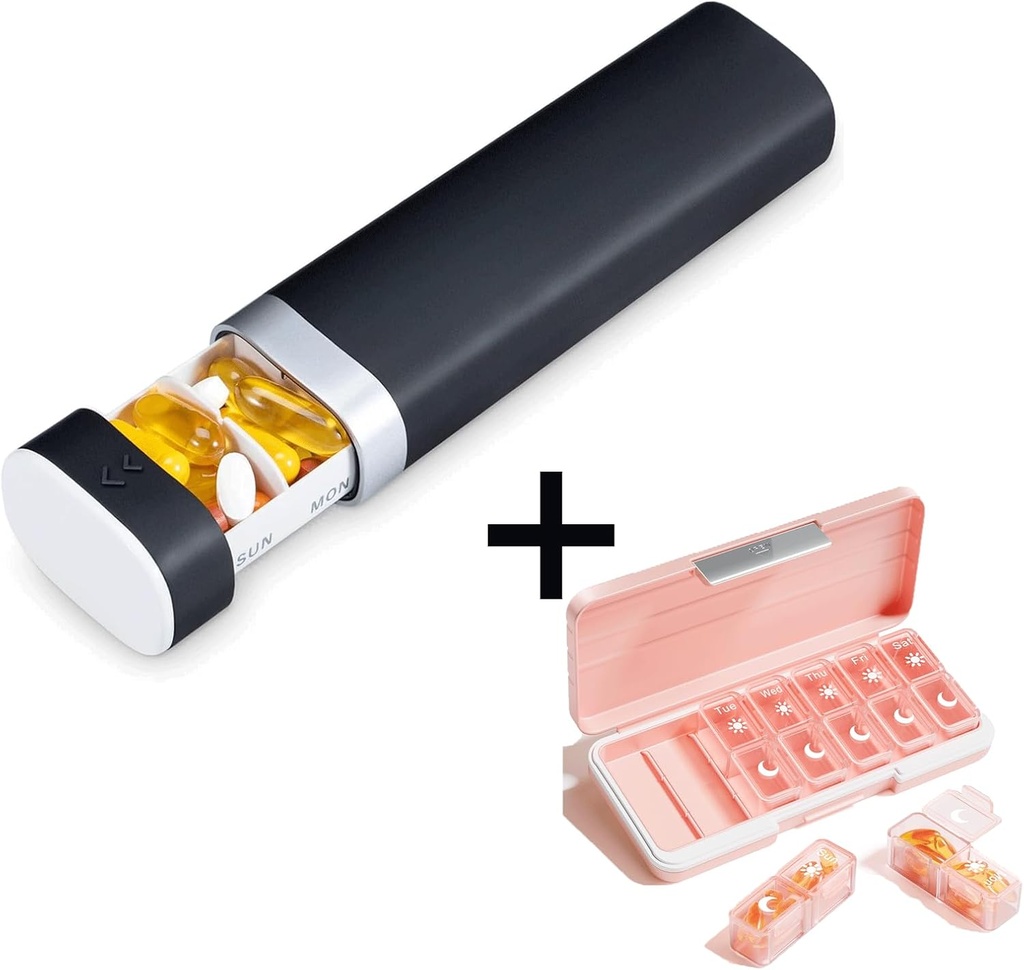 AM PM Pill Organizátor 2 krát denně, 7 den Pill Box Týdenní Pill Organizátor Cestování s odděleným kontejnerem, Přenosný denní medicína Planner Dipenser Pouzdro pro vitamíny, rybí oleje, doplňky