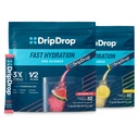 Hydratace DripDrop - Electrolyte Powder Packets - Meloun & Lemon Bundle - 64 Počet