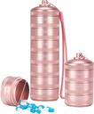 XHT Pink Týdenní Metal Pill Organizer 7 Day 2 krát denně - Estetický vodotěsný AM PM Travel Pill Box, Heavy Duty Pill Holder a Medicine Pill Organizátor pro vitaminy, Rybí olej a doplňky