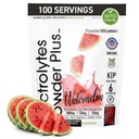 PowderVitamin Electrolytes Powder Plus (100 Servings) Meloun Electrolyte Powder, Zero Calorie, Keto, 0 Cukr, No Maltodextrin, 1000mg draslík, 120mg vápníku, 120mg hořčíku, Energy Hydration Powde