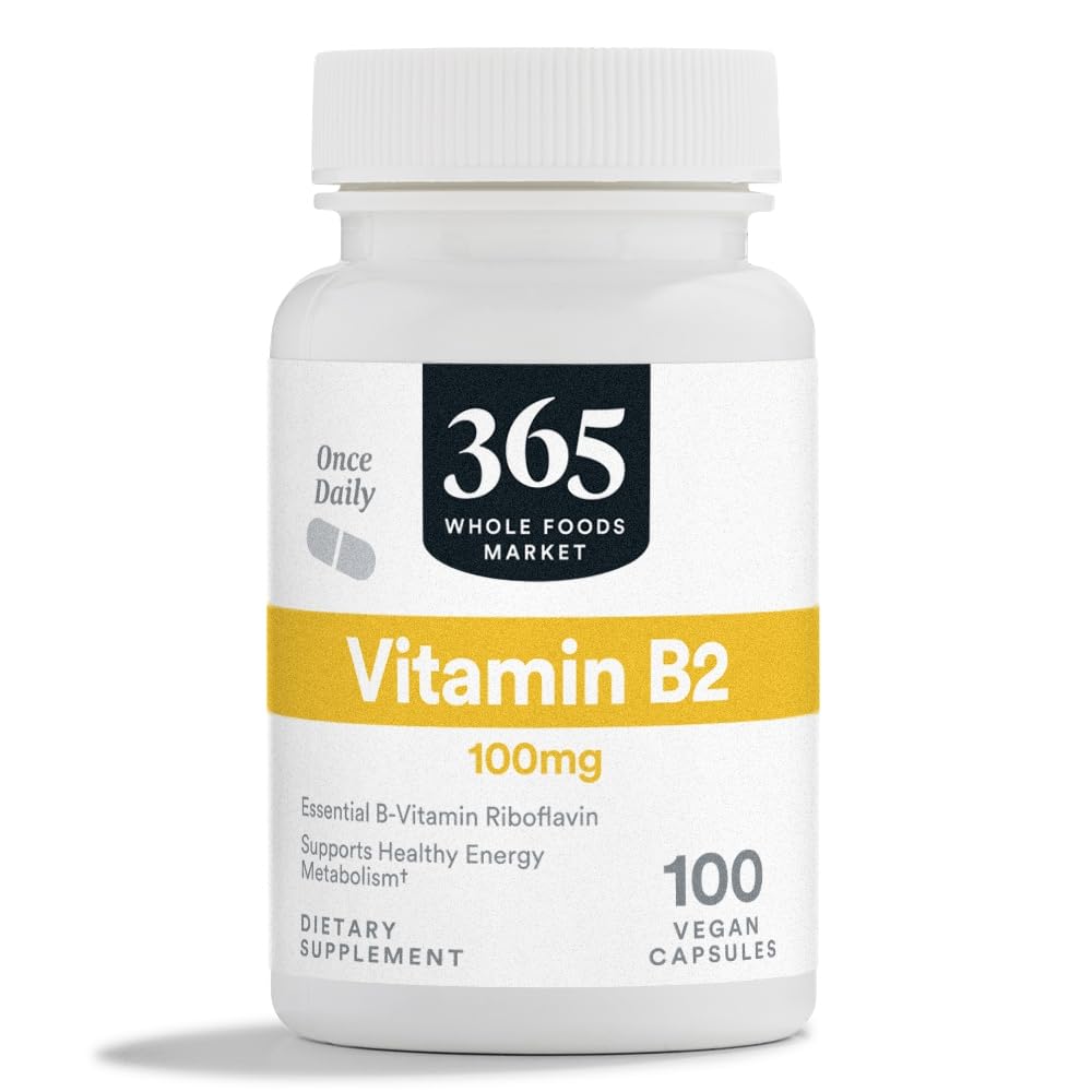 365 By Whole Foods Market, Vitamin B2, 100Mg, 100 Zeleninové kapsle