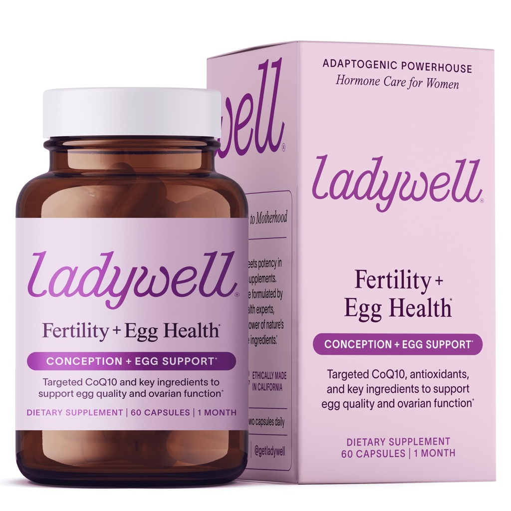 Ladywell Fertility + Egg Health PHARMAN124; Podpora plodnosti PHARMAN124; Ovariální zdraví, kvalita vajíček, ovulace a Conception Wellness Support PHARMAN124; CoQ10, Folate + Key Ingredients PHARMAN124; Science-Backed Women 's Supplement, 60 Ct