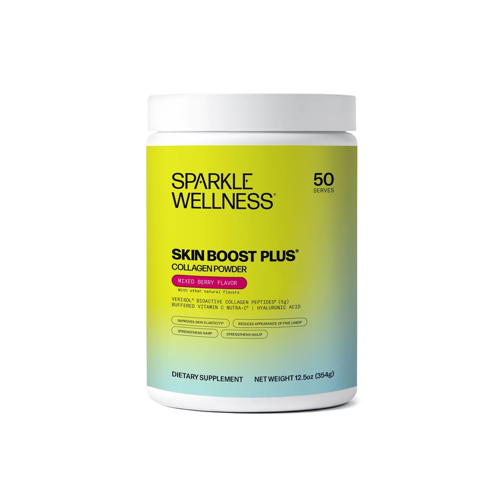 Sparkle Wellness VERISOL Bioactive Hydrolyzed Kolagen Peptidy 124; Kolagen prášek s vitaminem C & Hyaluronic Acid for Hair, Skin, and Nail Health Active 124; Kožní boost Plus (Smíšené Berry) [50- Podává]
