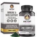 Zinek Komplexní kapsle s vylepšenou absorpcí, Antioxidant & Imunitní Supplement, Zinek dodatek pro muže a ženy podle starověké Bliss (60 Kapsle)
