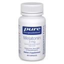 Čisté Enkapsulace Melatonin 3 mg - Antioxidant dodatek k podpoře přirozeného spánku a úlevě od příležitostné nespavosti - pro přírodní podporu spánku * - 60 Kapsle