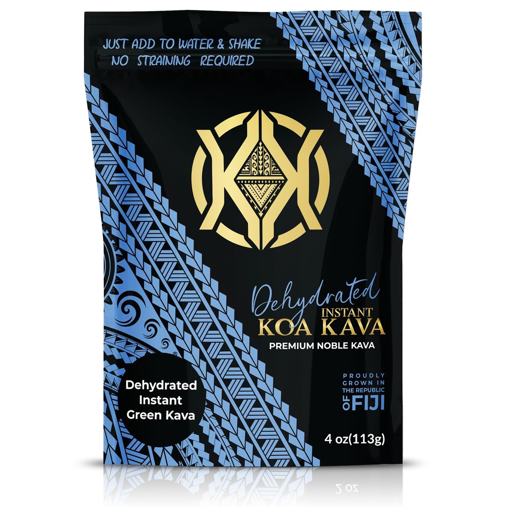 Dehydratovaný prášek Instant Kava - 100% dehydratovaný prášek pro okamžitou zelenou fidži Kava, 4 oz (113g)