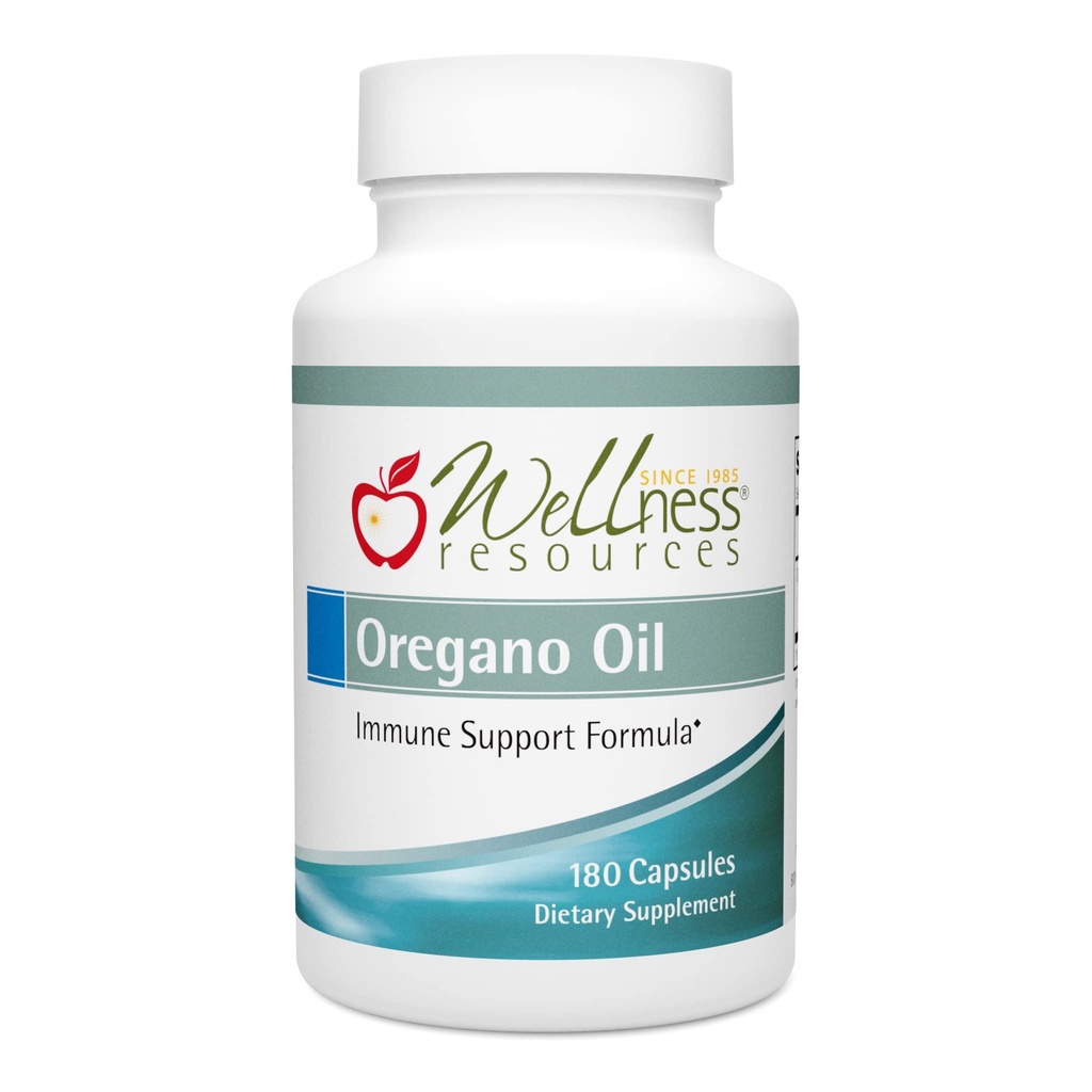 Wellness Resources Oil of Oregano Kapsle - Čistý oregano Oil 55% Carvacol - Oregano Oil Kapsle pro Gut Zdraví a imunitní podpora - Softgels, 180 Počet