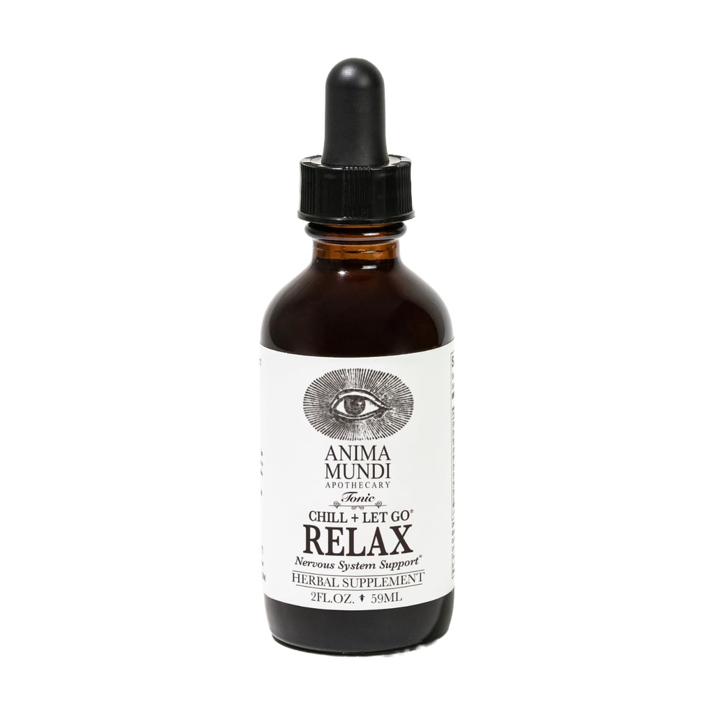 Anima Mundi Apotectary Relax Tonic Nervový systém Podpora - Přírodní pomoc a nálady Enhancer - Dosažení Stress Relief s Lemon Balm, Passionflower, Heřmánek, Ashwagandha Root & Lavender (2 fl oz)