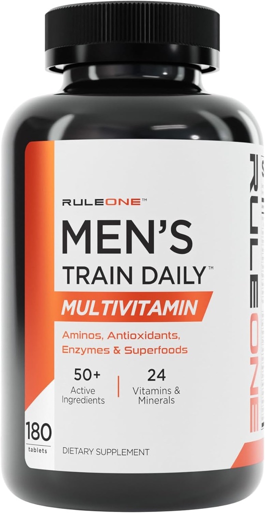 Pravidlo 1 R1 Denní pánský vlak - 180 Tablet - Sport Multivitamin s Aminos, Antioxidanty, Enzymy & Superfoods - 60 Služeb
