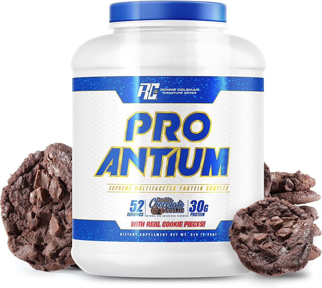 Ronnie Coleman Signature Series Pro- Antium Syrovátkový proteinový prášek s BCAA a EAA je, Creatine pro obnovu a Lean Muscle Support, 30g protein per Serving, Double Chocolate Cookie, 5 Lb