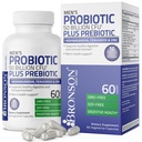 Bronson Men 's Probiotic 50 Milionů CFU Plus Prebiotic s Ashwagandha, Fenugreek & Zinek, podporuje zdravé stravení a imunitní funkce Non- GMO, 60 Vegetariánské kapsle