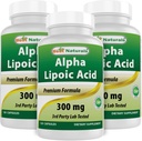 Nejlepší Naturals Alpha Lipoic Acid 300 mg 120 Kapsle (120 Počet balení po 3)