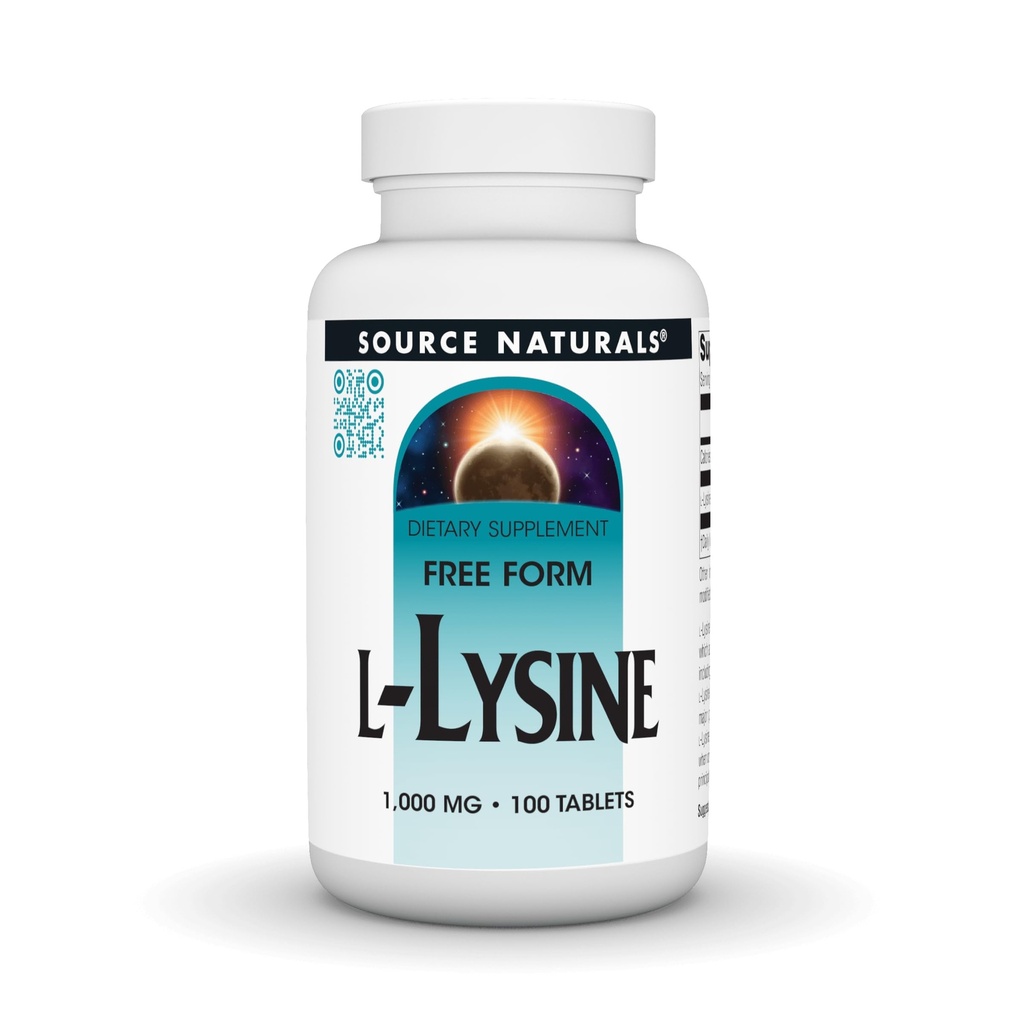 Zdroj Naturals L-Lysine Free Form, 1000 mg - Amino Acid Supplementation Supports Energy Formation & Collagen * - 100 tablet