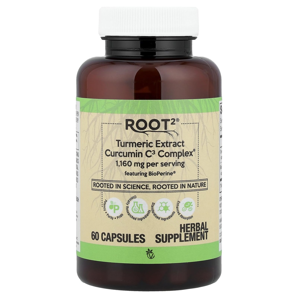 Vitacost Turmeric Extract Curcumin C3 Complex with Bioperin - 1,160 mg per Serving - 60 Kapsle